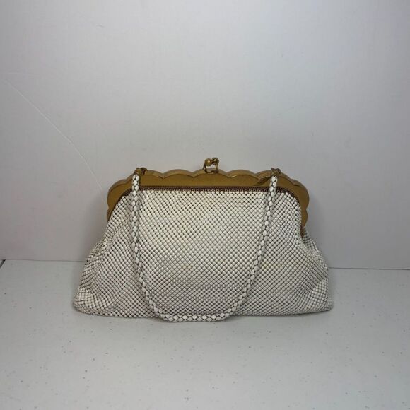Whiting & Davis Vintage Ivory Mesh Evening Handbag Designer - Picture 1 of 10